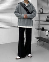 オーバーサイズフィットフードウォーマーニット/Oversized fit hooded warmer knitwear (2 colors)