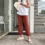 リーンアンドセミワイドリネンベンダブルパンツ / Lean and Semi-Wide Linen Bendable Pants (6 colors)
