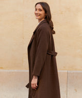 ウールブレンドローブコート/RCH wool blended robe coat brown