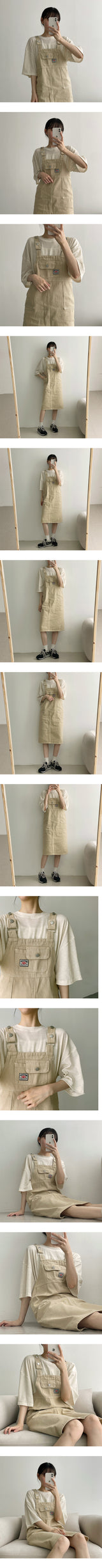 ティンクステッチポケットサスペンダードレス / Tinku Stitch Pocket Suspender Dress