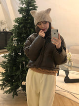 Siamese boucle beanie 