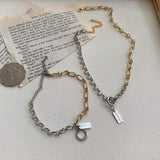 ユニークバーティカルビンテージチャームチェーンブレスレット/gs Unique Vertical Vintage Charm Chain Bracelet