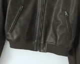 vintage leather zip-up