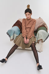 クーププリーツアンバランスドスカート / Coupe pleats unbalanced sk (2 colors)