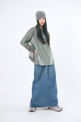 ロンガーバックスリットデニムスカート