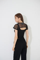 スリーブレスレイヤードクロップTシャツ/TOP(9233)Sleeveless Layered Crop Tee