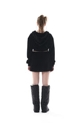 ベルベットクロップドフーディー/22 VELVET CROPPED HOODY