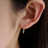 [single earring]14K gold rectangle one-touch earring (6680494145654)