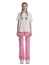 カットアウトスウェットパンツ / 0 9 cut out sweatpants - PINK