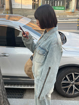 Zipper denim jacket 