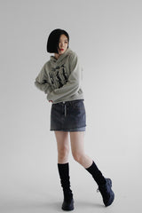 フォルドデニムスカート/folded denim skirt