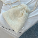 FLUFFY STRING POUCH (2 color)