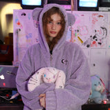 パンクベアフリースジャケット / 0 1 punk bear fleece jacket - VIOLET