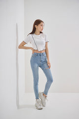 アンバランスクロップTシャツ/TOP(9190) VV Unbalance Crop Tee