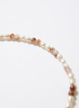 MP018 FRESHWATER PEARL WITH NATURAL STONE NECKLACE