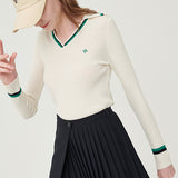 Line ribbed collar knit_CREAM (6658452717686)