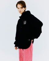 バックスプレータイポフーディー/BACK SPRAY TYPO HOODIE-BLACK