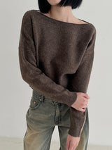 ソフトリップラインニット/Soft lip line knit (5color)