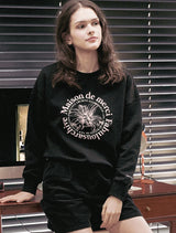 Women's Crop Circle Logo Emboss Le Lis HeavyTerry Sweatshirt BlackPink(FCD3TS701W)