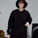オーバーフィットレタリングロングスリーブT/OVERFIT LETTERING LONG-SLEEVED T-BLACK