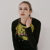 ドントカムラグランロングスリーブTシャツ/DON'T COME RAGLAN LONG SLEEVE, OLIVE
