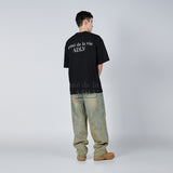 ベイビーフェイスウェーブヘア半袖Tシャツ BLACK