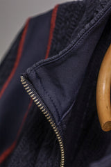 エアケーブルニットハーフ2WAYジップアップジャケット / AIR CABLE KNIT HALF 2WAY ZIP UP JACKET-NAVY LIGHT
