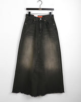 Yat Cat Sand Washed Maxi Denim Long Skirt