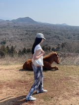 Silver dust pleats pants 