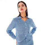 チューリップツイードジャケット / Tulip Tweed Jacket [Blue]