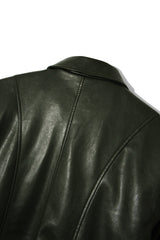 ミニマルライダーソフトレザージャケット/ Minimal Rider soft-Leather Jacket J22 Khaki
