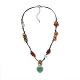 GEMSTONE BEAD DROP NECKLACE [MULTI COLOR]