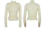 UNIVERSITY LOGO EMBROIDERY SHIRRING TURTLE NECK (6679762600054)