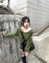 トッポギフードカーディガン / Tteokbokki hooded cardigan