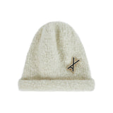 VA Brooch Melange Wool Rolling Beanie Creammix