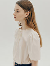 ネックポイントトップ / Neck point top - Ecru(Cream)