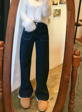 ワイドフィットデニムパンツ/WIDE FIT DARK BLUE DENIM PANTS [17790]