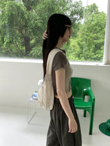 エンバースポーティ配色ラウンド半袖Tシャツ/ Enver sporty color matching round short-sleeved T-shirt