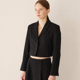 ツイードミニマルクロップジャケット/Tweed minimal cropped jacket
