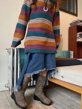 ビンテージジーンズダメージロングスカート / vintage jean damage long skirt