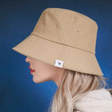 Herringbone label bucket hat BEIGE