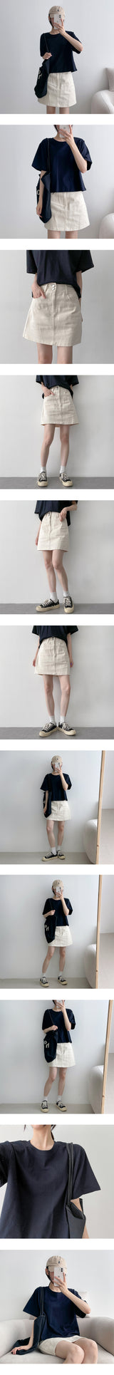 ツースナップコットンミニスカート / Two Snap Cotton Mini Skirt