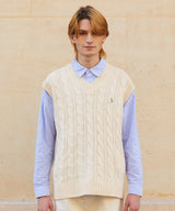 マークオーバーサイズニットベスト/RCH mark oversize knit vest ivory