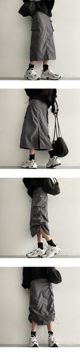 Nefside cargo string long skirt