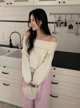 ラブリーピュアオフショルダーニット(4color)