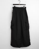 Shabe Side Line Coloring Nylon Two-Way String Long Cargo Pants