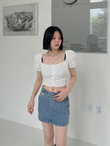 ウエストラップデニムスカート/waist wrap denim skirt