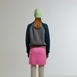 TROPICAL ZIP-UP LONG CARDIGAN_MELANGE GREY
