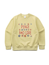 Peace and love Sweat shirts lemon (6594387640438)