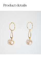 オーバルリンクニットペンダントドロップピアス/Oval link knit pendant drop earring